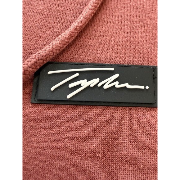 Topman Hoodie Men’s Medium Pullover Muted Rose Logo Patch Kangaroo Pocket Casual - Picture 4 of 7